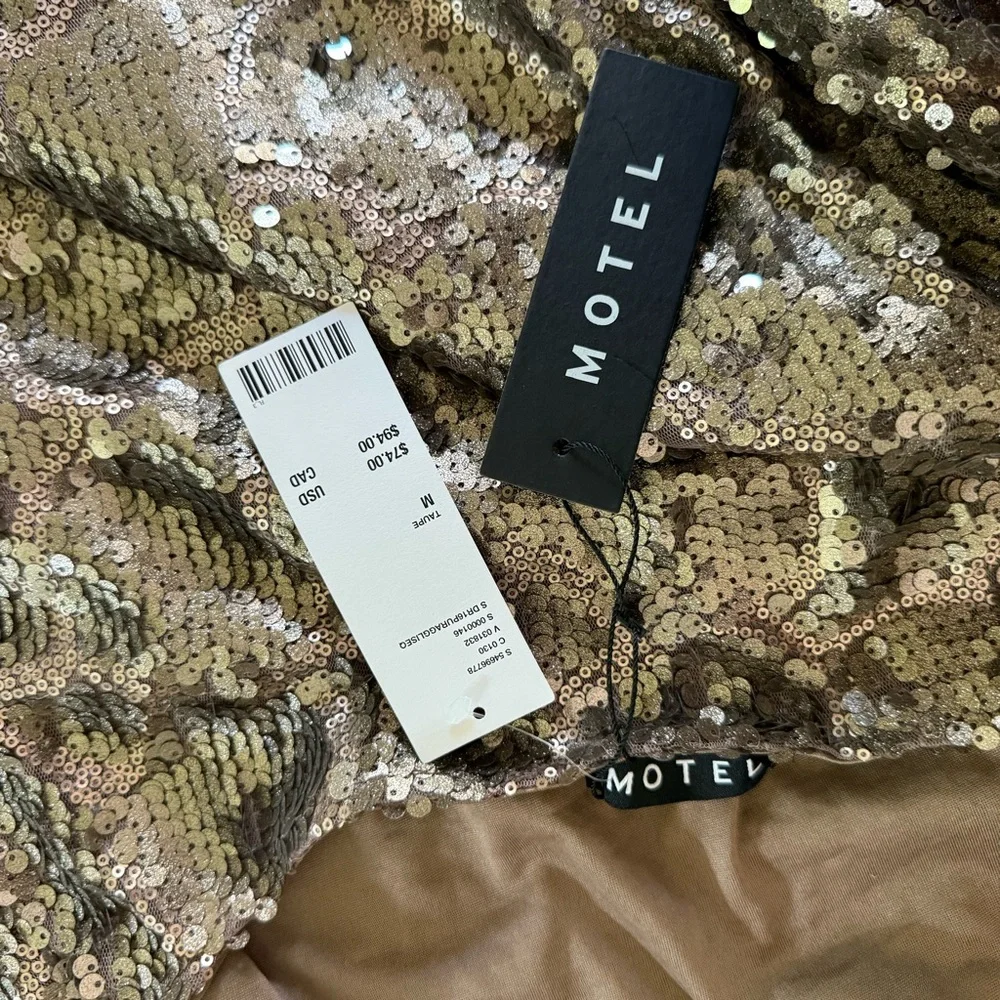 NWT UA Motel purpura dress in sequin antique gold - Picture 8 of 8